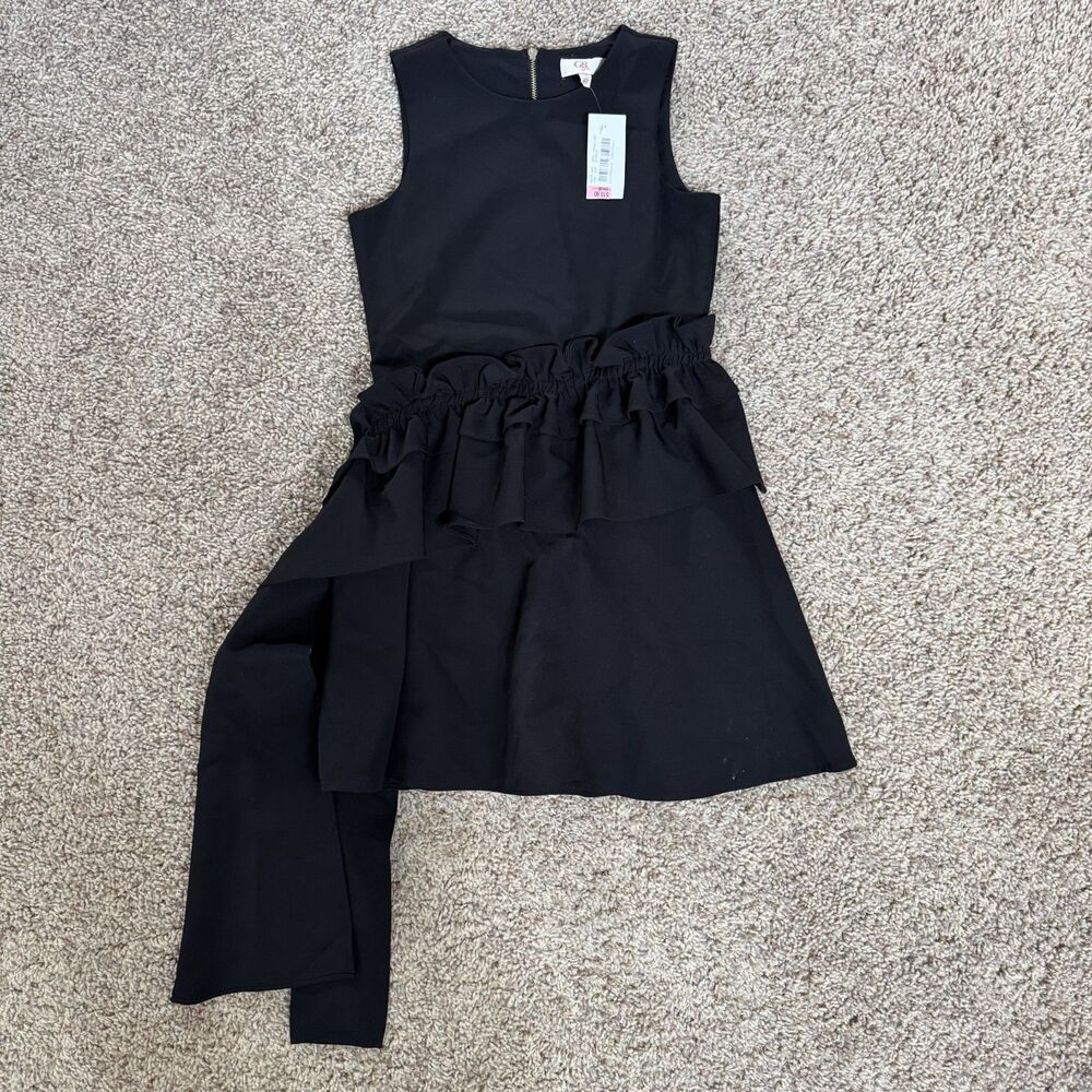 gb girls girl size 14 dress NWT ruffle sash black